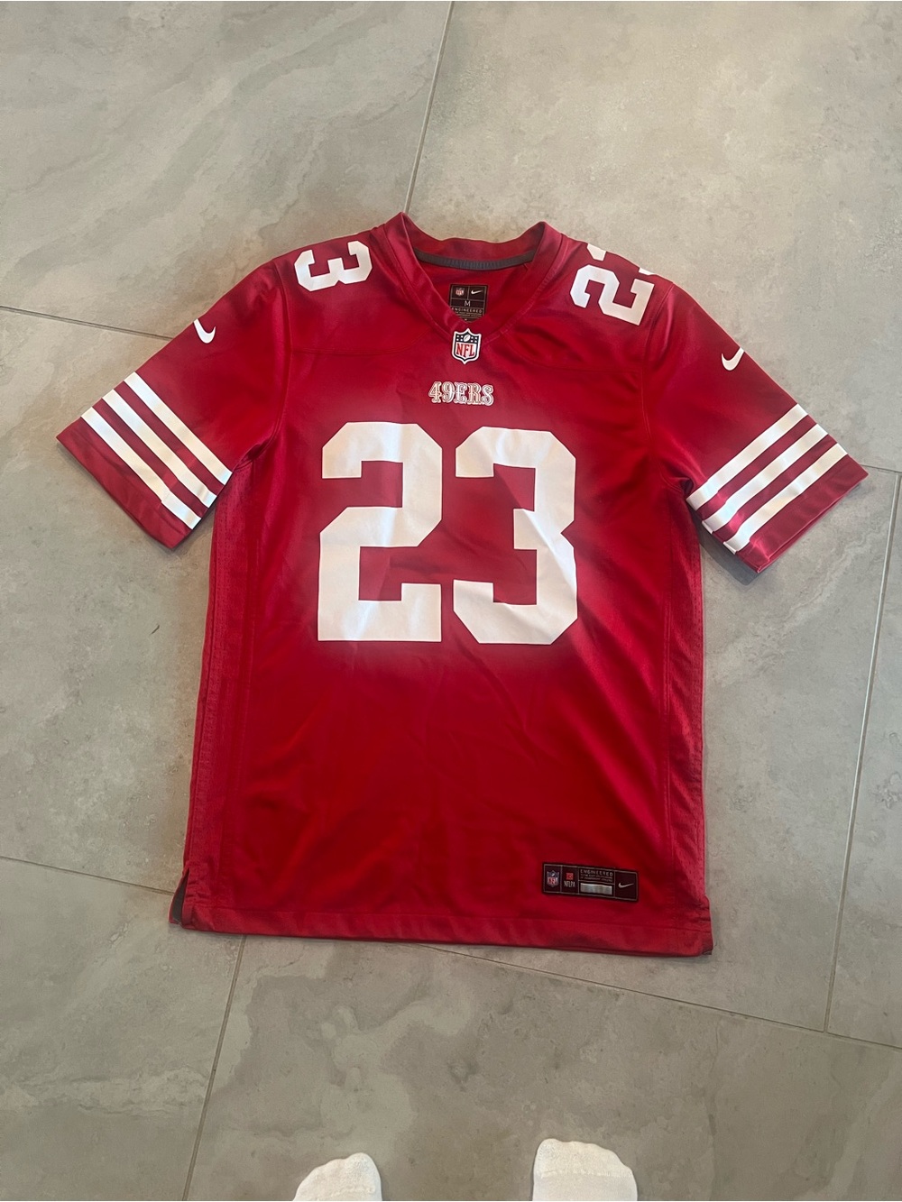 Nike Red and White 49ers #23 Football Jersey